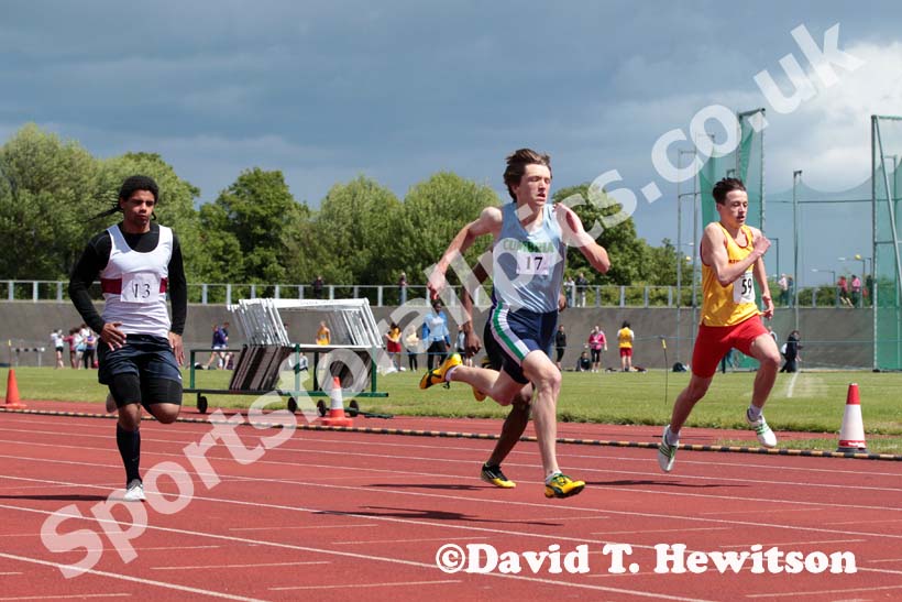 100 metres at the Annual Inter-Counties Schools, Cleveland v Cumbria v Durham v Northumberland at Claireville Stadium, Middlesbrough